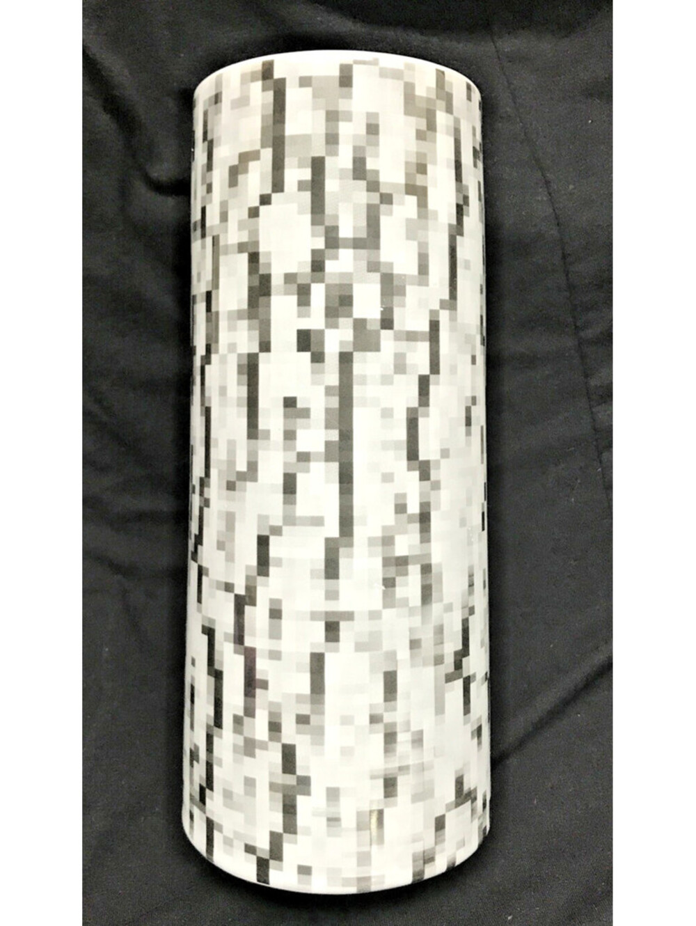 Stoneware Vase Modern by Dwell Magazine Black White 9" Tall Pixelated Birch Bark